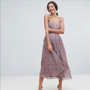 ASOS lace camp midi prom dress - womens size 4 NWT